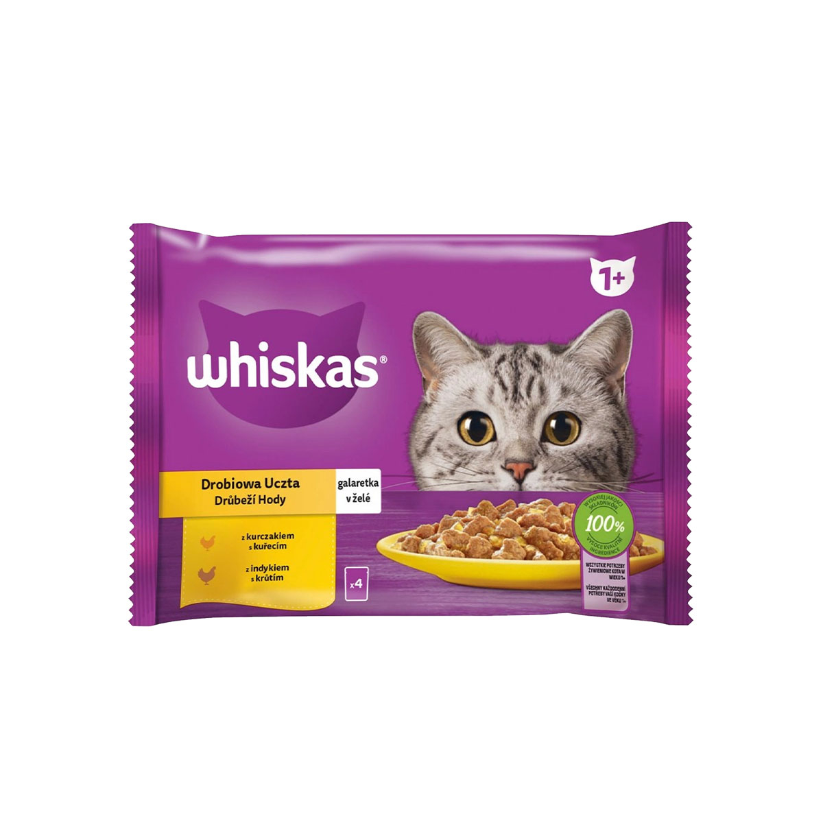 Whiskas kapsička drůbeží v želé 4x85g